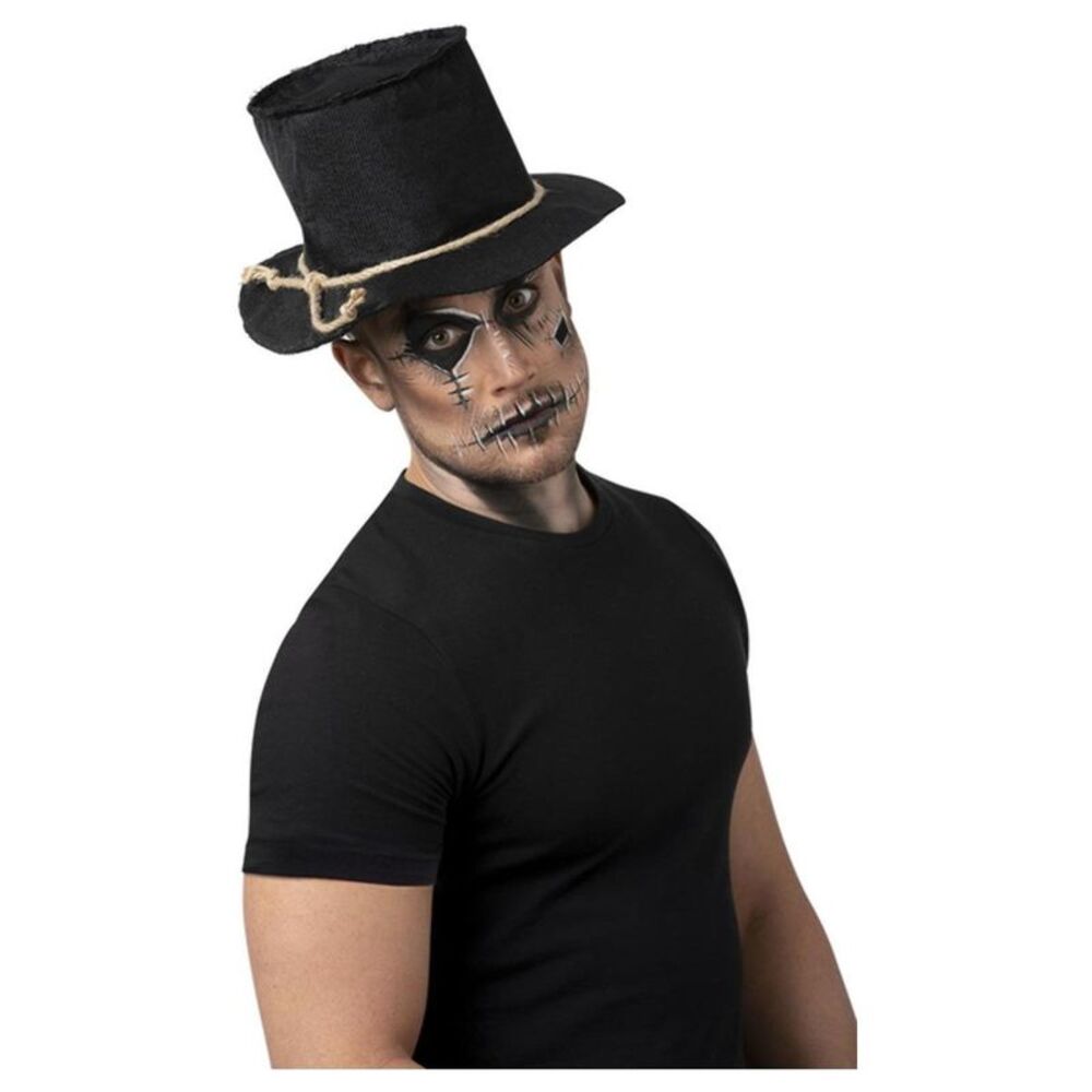 Smiffys Unisex Adult Scarecrow Burlap Top Hat / Black